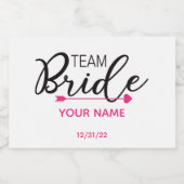 ブライダルパーティミニワきらめくインラベルチームブライド スパークリングワインラベル (シングルラベル)