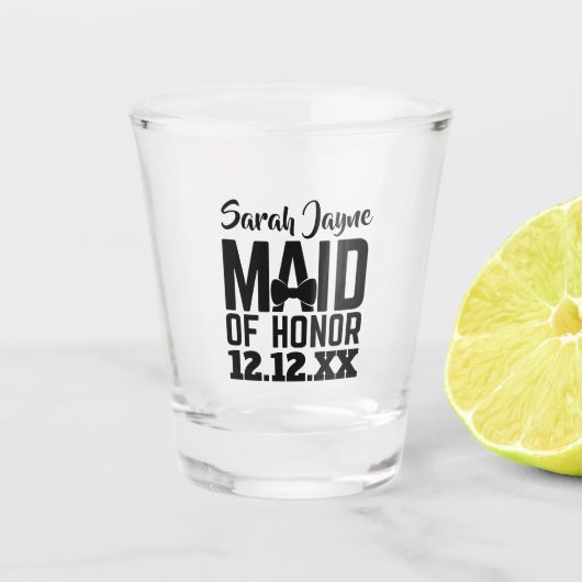 ブライダルパーティメイド・オブ・オーナー(花嫁付き添い人)結婚提案書 ショットグラス (正面)