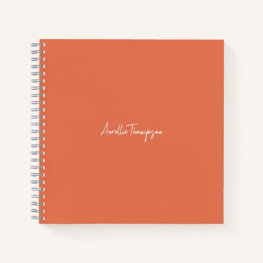 ブライダルパーティモノグラムモダンブリデスメイドオレンジ ノートブック (正面)