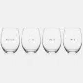 ブライダルパーティワインガラスセパーソナライズされたット ステムなしワイングラス (裏面)