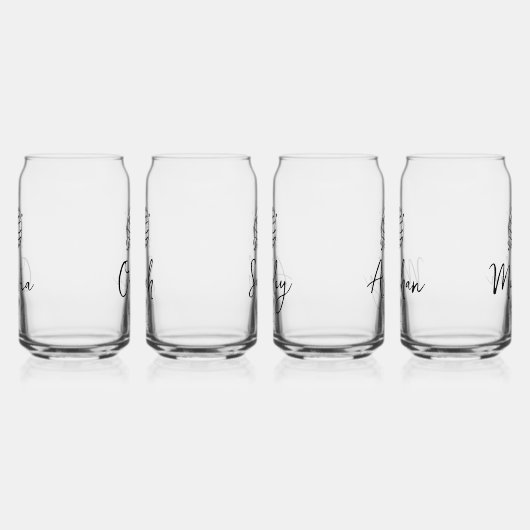 ブライダルパーティーのブライドメイドファンシーディスコボールモノグラム ガラス缶 (右)