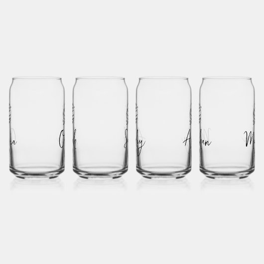 ブライダルパーティーのブライドメイドファンシーディスコボールモノグラム ガラス缶 (左)