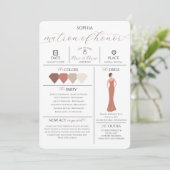 ブライダルパーティ情報カードは私のマトロン 招待状 (スタンド正面)