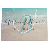 ブライダルパーティ感謝ユーモノグラムのタイトル紙 ラージペーパーバッグ (正面)