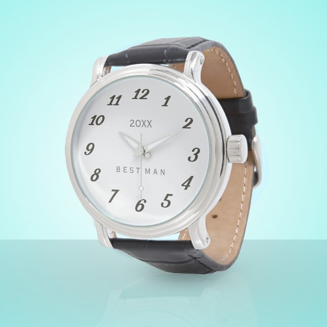 ブライダルパーティ花婿介添人グローミ結婚ンズウォッチ 腕時計 (You can add your wedding year to this Best Man Watch. Makes a lovely memento for a special day)