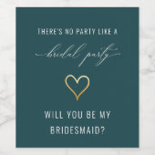 ブライダルパーティ花嫁プロポーザルのワインラベル ワインラベル (シングルラベル)