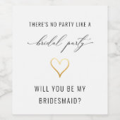 ブライダルパーティ花嫁プロポーザルのワインラベル ワインラベル (シングルラベル)