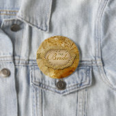 "ブライダルパーティ"のヴィンテージの金ゴールドの茶色のビクトリア時代の人 缶バッジ (インサイチュ)