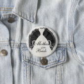 ブライダルパーティ|の黒く、白い及び銀製のアクセント 缶バッジ (インサイチュ)