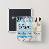 ブライダルパーティ、夕食およびリハーサルを個人化して下さい 缶バッジ (正面&裏面)