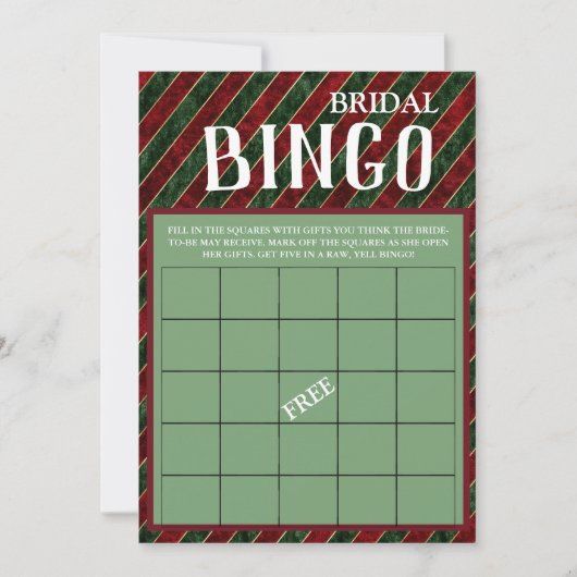 ブライダルビンゴウィンタークリスマスブライダルシャワーゲームI 招待状 (正面)