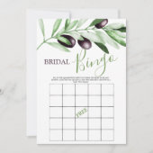 ブライダルビンゴオリーブ枝ブライダルシャワーゲーム 招待状 (正面)