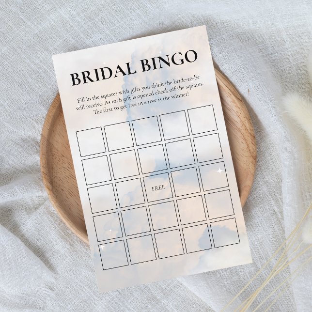 ブライダルビンゴゲーム彼女はCloud Nineにいる (Bridal Bingo - She's on cloud 9)
