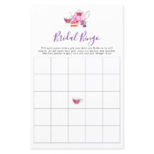 ブライダルビンゴブライダルシャワーゲームティーパープル