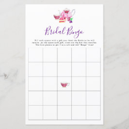 ブライダルビンゴブライダルシャワーゲームティーパープル