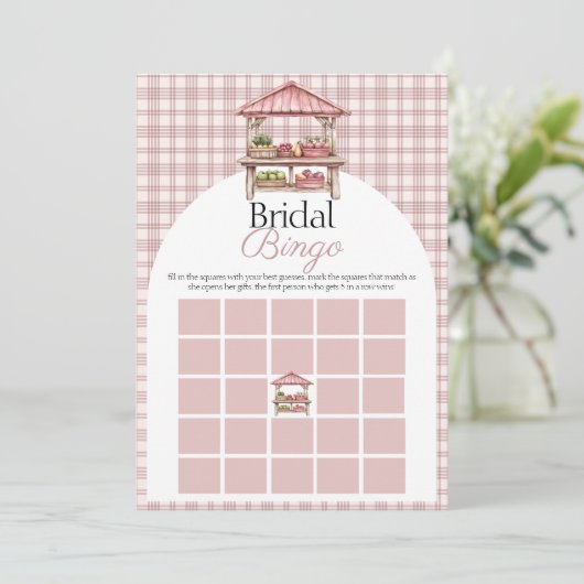 ブライダルビンゴ市場の新鮮なシャワーゲームカード 招待状 (スタンド正面)