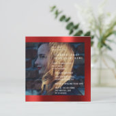 ブライダルフォト卒業誕生日ルビーレッドメタリック 招待状 (スタンド正面)