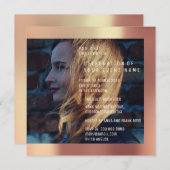 ブライダルフォート目盛り誕生日銅金属 招待状 (正面/裏面)