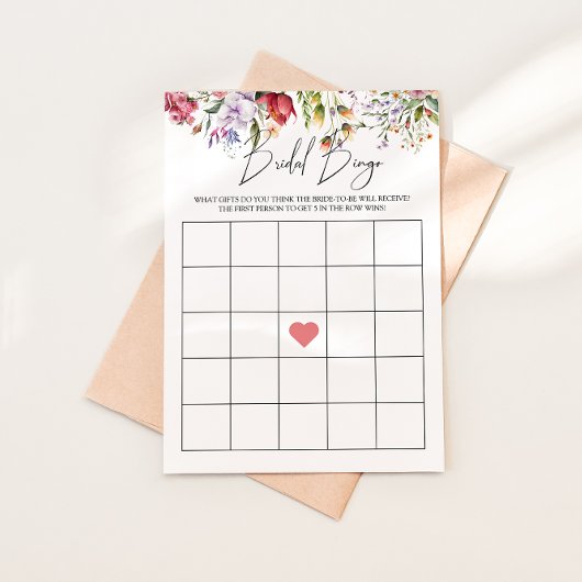 ブライダルフローラブライダルシャワーゲームカード 招待状
