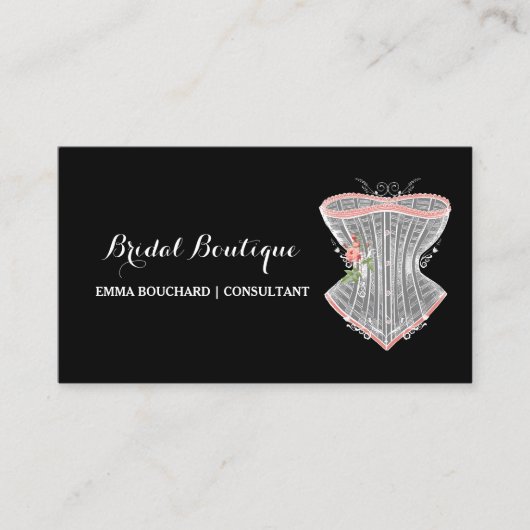 ブライダルブエレガントティックヴィンテージコルセットランジェリー 名刺 (正面)