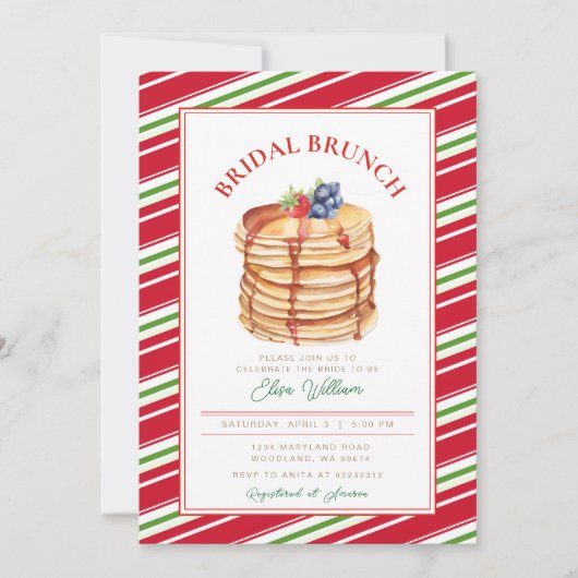 ブライダルブエレガントランチクリスマスパンケーキ 招待状 (正面)