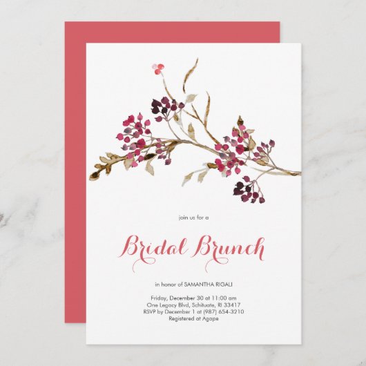 ブライダルブエレガントランチクリスマスパーティー 招待状 (正面/裏面)