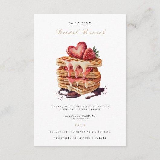 ブライダルブエレガントランチブライダルシャワー招待 エンクロージャーカード (正面)