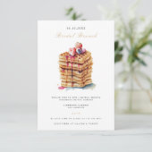 ブライダルブエレガントランチブライダルシャワー招待 エンクロージャーカード (スタンド正面)