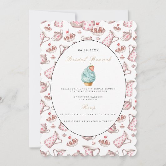 ブライダルブエレガントランチブライダルシャワー招待 招待状 (正面)