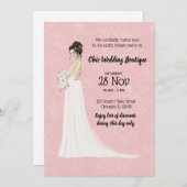 ブライダルブティックオープンハウスを選択バックグラウンドカラー 招待状 (正面/裏面)