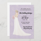 ブライダルブティックオープンハウスを選択バックグラウンドカラー 招待状 (正面/裏面)