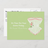 ブライダルブティックガウンフィッティングアポイントメントリマインダー ポストカード (正面/裏面)