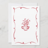 ブライダルブランチお洒落ハンドドロッドシックフランスの 招待状 (裏面)