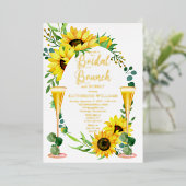 ブライダルブランチひまわり |ユーカリフローラフレーム 箔招待状 (立ち正面)