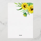 ブライダルブランチひまわり |ユーカリフローラフレーム 箔招待状 (裏面)