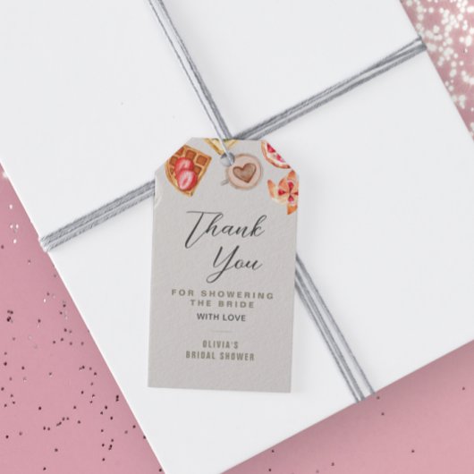 ブライダルブランチイラストグレイシッシュサンキュー ギフトタグ