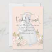 ブライダルブランチエレガントウェディングドレス赤面フローラ 招待状 (正面)