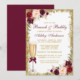 ブライダルブランチバブーブリーブルゴーニュフローラ金ゴールドグリッター 招待状