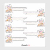 ブライダルブランチパステルピンク金ゴールドアドカスタムレス シール (シート)