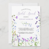 ブライダルブランチパープルワイルドフラワーディンティフローラ 招待状 (正面)