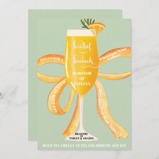 ブライダルブランチブライダルシャワー 招待状 (正面/裏面)