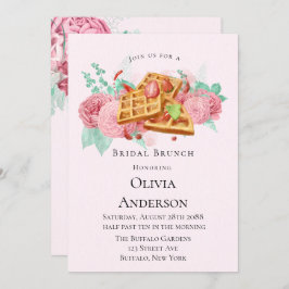 ブライダルブランチワフルズピンクアンドミント 招待状