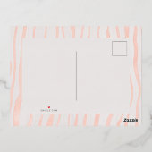 ブライダルブランチ手絵を描のバラとスクリプトイン実在ド 箔招待状ポストカード (裏面)