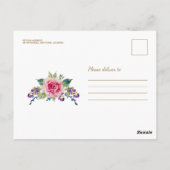 ブライダルブランチ金ゴールドバブルブライダルシャワー招待 ポストカード (裏面)