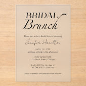 ブライダルブランチ |ブラック&ホワイトブライダルシャワー アクリル招待状 (正面)