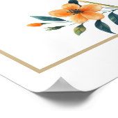 ブライダルブルンチオレンジウェディングシャワーウェルカムサイン ポスター (角)