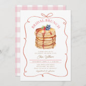 ブライダルブルンチパンケーキレッドコンセッお洒落ト 招待状 (正面/裏面)
