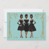 ブライダルブレックファーストブラックドレスアフリカンアメリカン 招待状 (裏面)