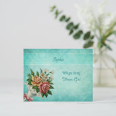 ブライダルブーケパーソナライズされたフラワーガール 案内ポストカード (スタンド正面)