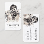 ブライダルヘアス結婚タイリストの特殊水彩 名刺 (正面/裏面)